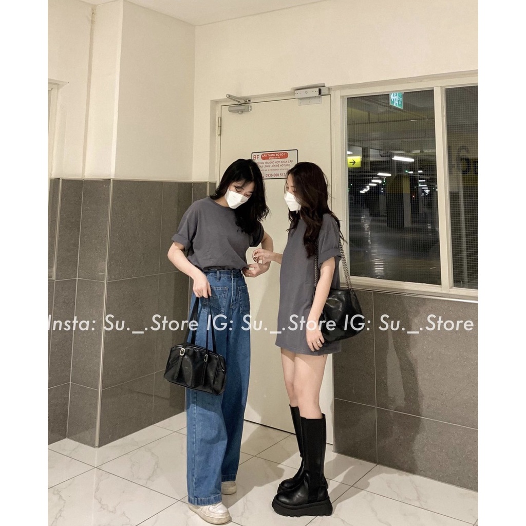 Áo phông thun nữ form rộng trơn nhiều màu chất cotton đẹp, Áo thun nữ cổ tròn tay ngắn bigsize màu trắng đen