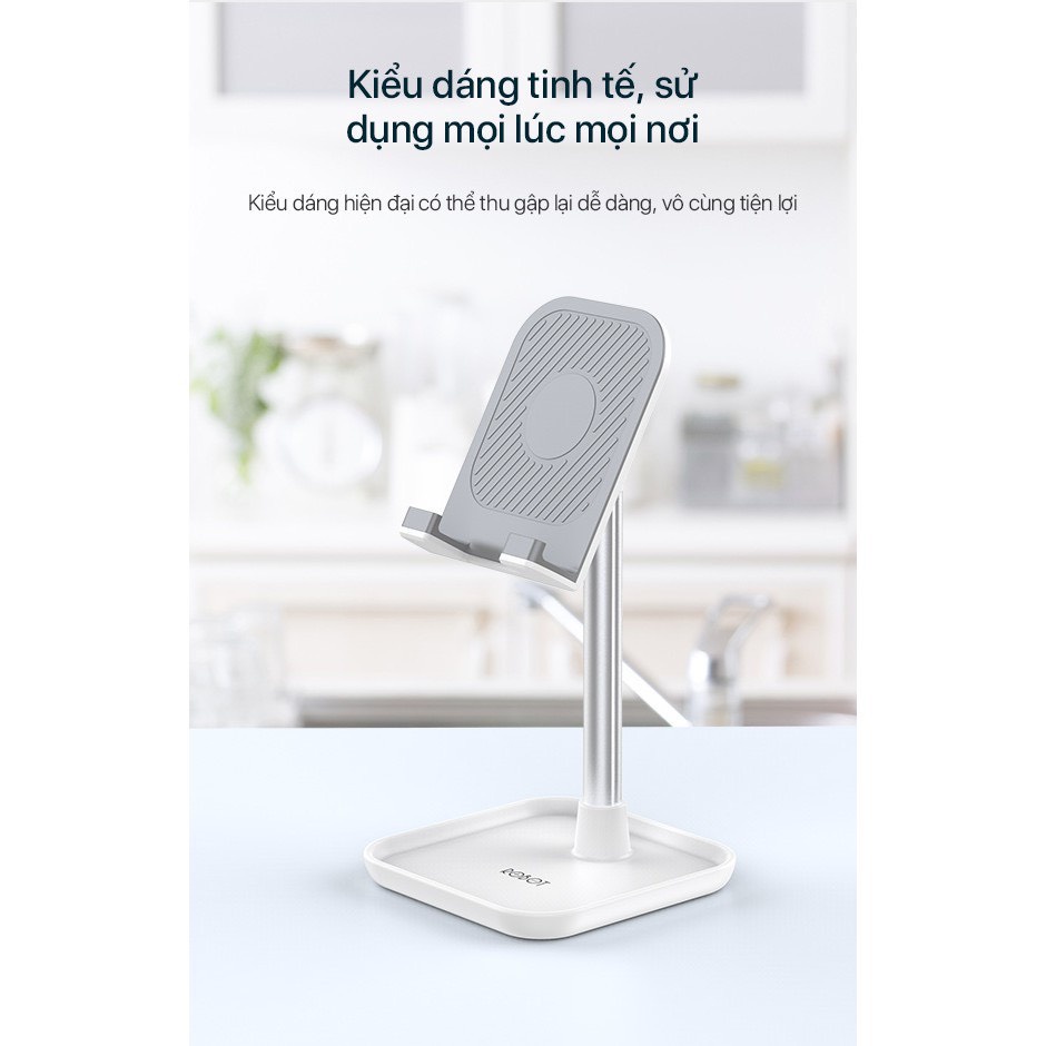 Giá Đỡ Điện Thoại/Máy Tính Bảng ROBOT RT-US04 Hợp Kim Nhôm Cao Cấp Tăng Giảm Chiều Cao Đế Vững Chắc Kiểu Dáng Nhỏ Gọn
