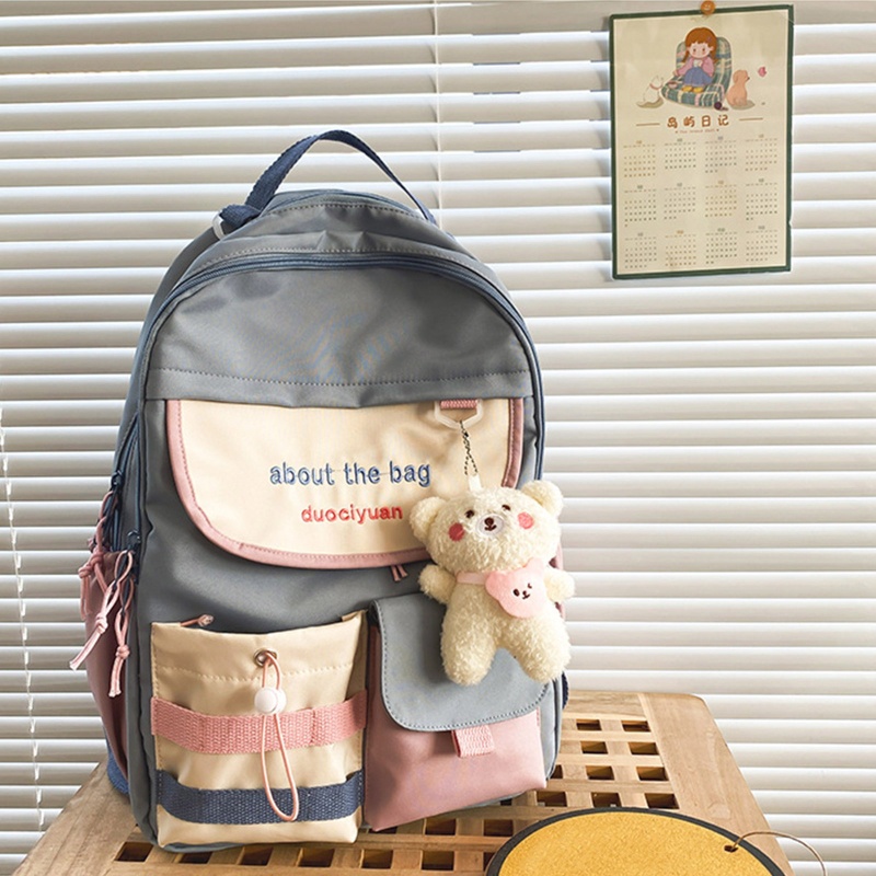 Ba Lô Dù Đi Học Màu Trơn Chống Thấm Nước Chống Trộm Thời Trang Ví