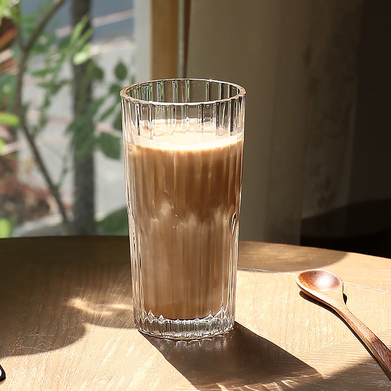 Ly thủy tinh cafe cốc thủy tinh cafe chịu nhiệt Daisy Decor trang trí quán cafe họa tiết vân dọc và ô vuông