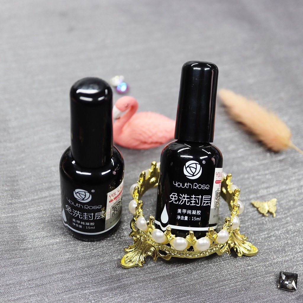 Top hoa hồng Youth Rose phủ bóng giúp móng chắc hơn nail 15ml
