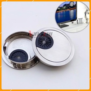 Nắp Luồn Dây Điện Tròn Ghi - Nắp Luồn Dây Điện Bàn Làm Việc