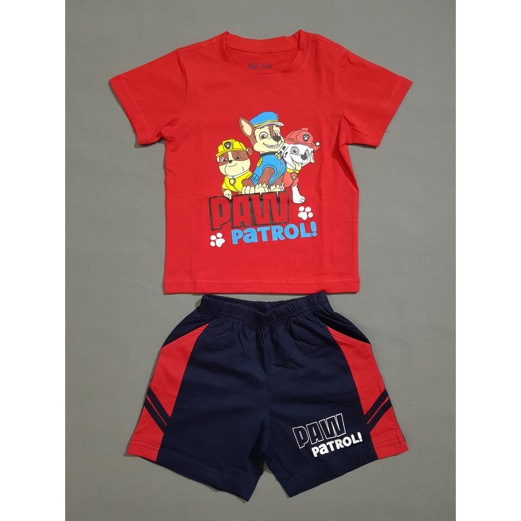 Bộ thun cotton bé trai in paw patrol biệt đội cứu hộ