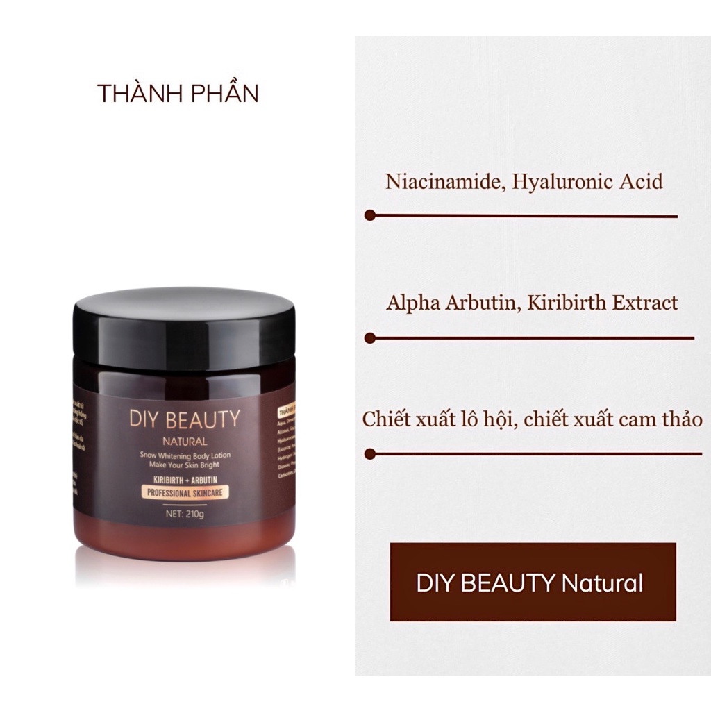 Sữa dưỡng thể trắng da toàn thân DIY BEAUTY 210 gram