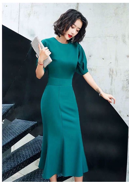 Đầm body tay ngắn đuôi cá TRIPBLE T DRESS - size M/L/XL (kèm ảnh thật) MS2MT