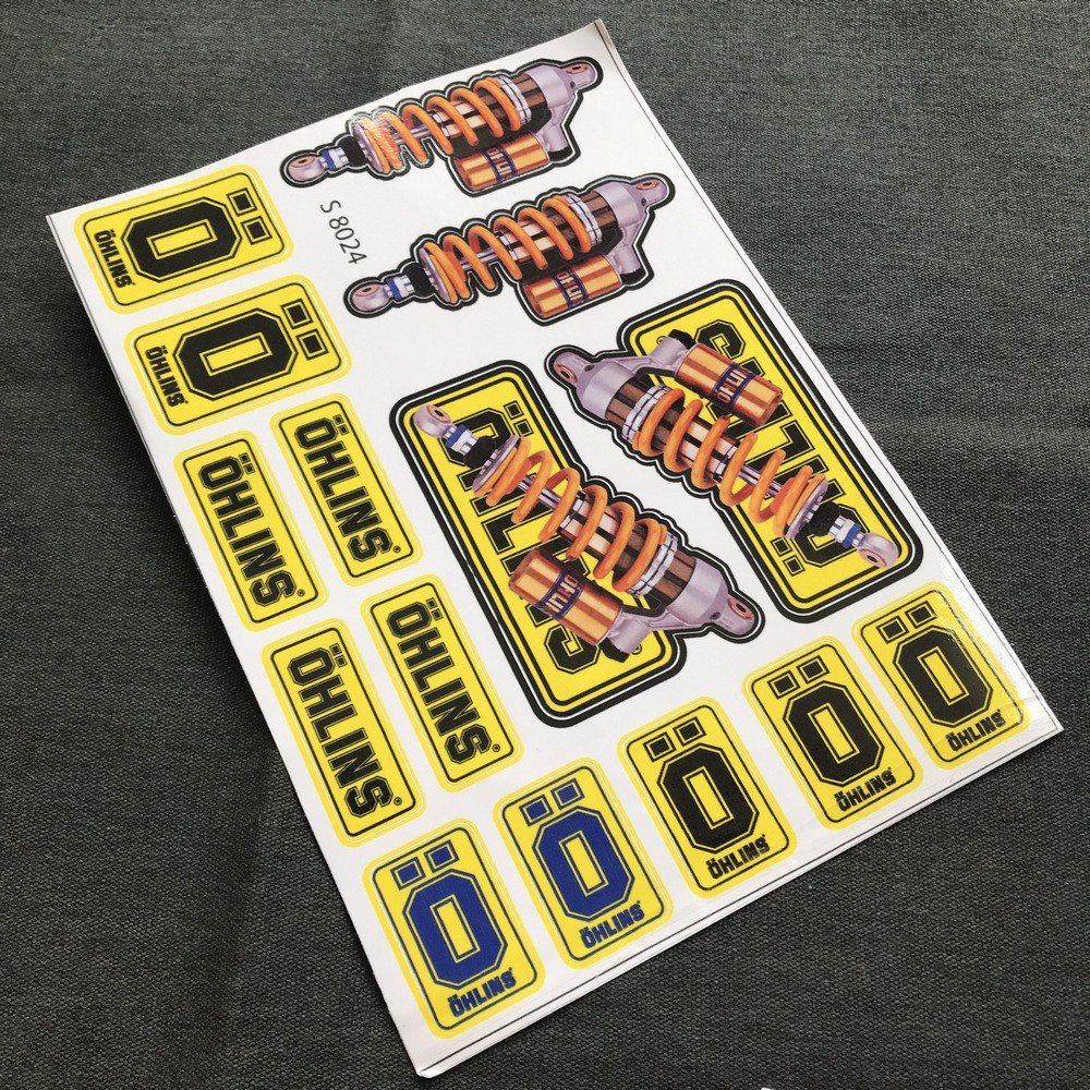 [CỰC RẺ] BỘ TEM GIẤY MẪU OHLINS CÁ TÍNH CHO AE BIKER