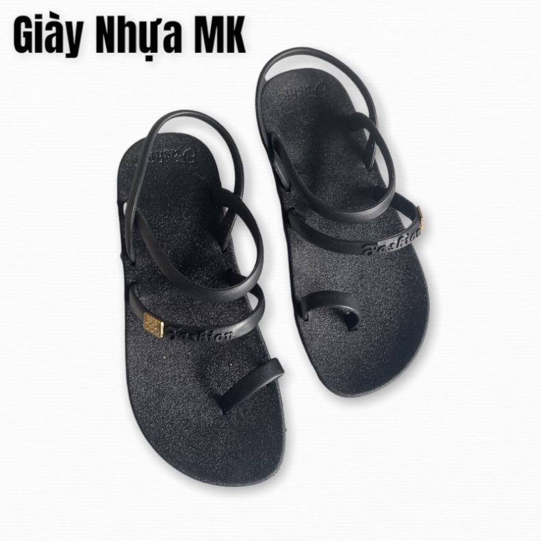 Giày Sandal nữ đi mưa xỏ ngón 2 dây ngang siêu êm siêu bền đưa theo học đi làm việc đi dạo - GL039