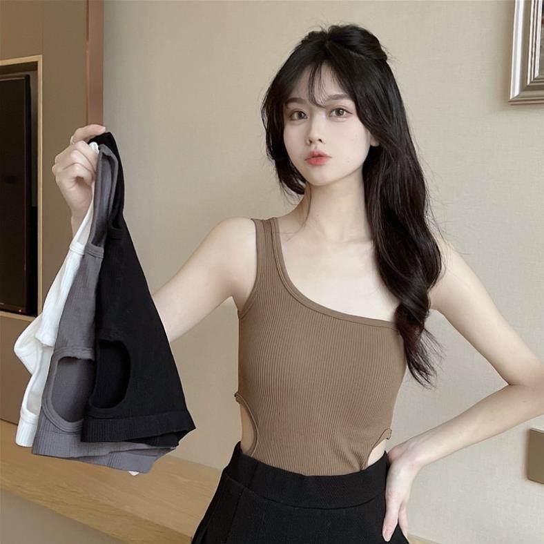 Áo Bra Nữ Cradin Cotton Khoét Eo Dáng Lửng Có Đệm Ngực Trend Mới 9058