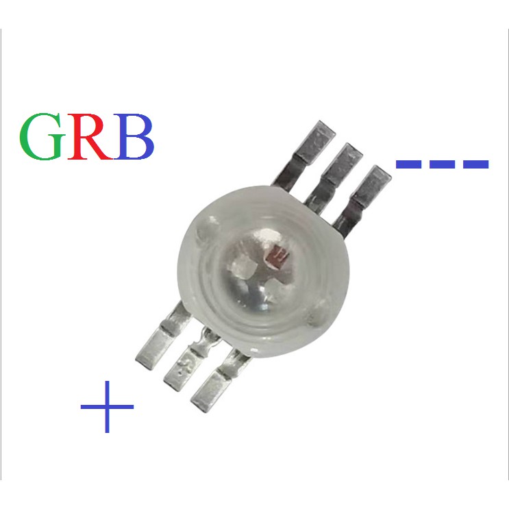 led luxeon 3W rgb, 3W grb led 6 chân, led 3 in 1