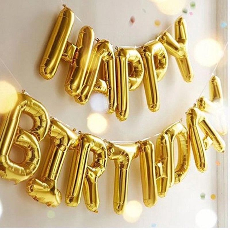 Bộ 13 bóng bay chúc mừng sinh nhật hình chữ Happy Birthday