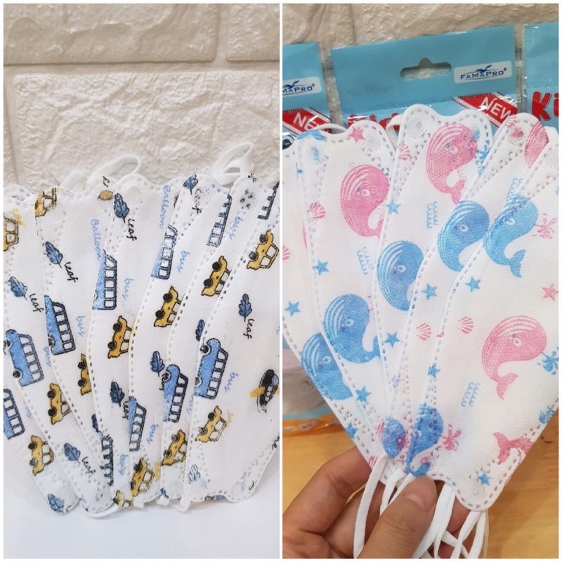 Hộp 10 khẩu trang 4D Kids Famapro dành cho trẻ em