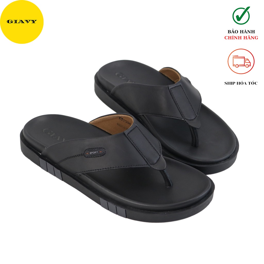 Dép kẹp nam, dép kẹp quai da DUKT8 - GIÀY GIAVY
