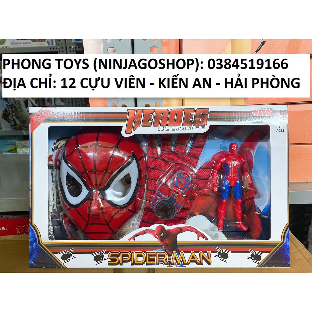 Đồ chơi người nhện - Găng tay phóng tơ, mặt nạ và mô hình Người nhện Spider Man