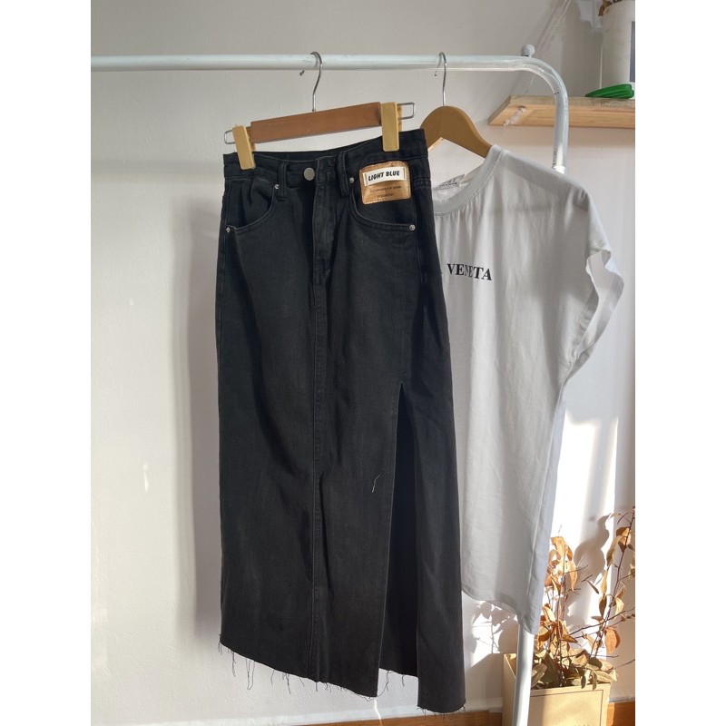 Chân Váy Bò Xẻ Tà - Chân Váy Denim Cạp Cao Hack Dáng Quảng Châu Siêu Đẹp (Ảnh Thật Ở Cuối) 2 màu xanh đen | BigBuy360 - bigbuy360.vn