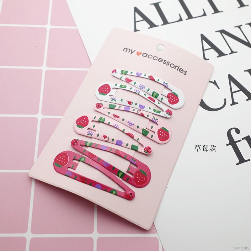 Set 6 kẹp tóc kim tuyến lấp lánh cho bé gái