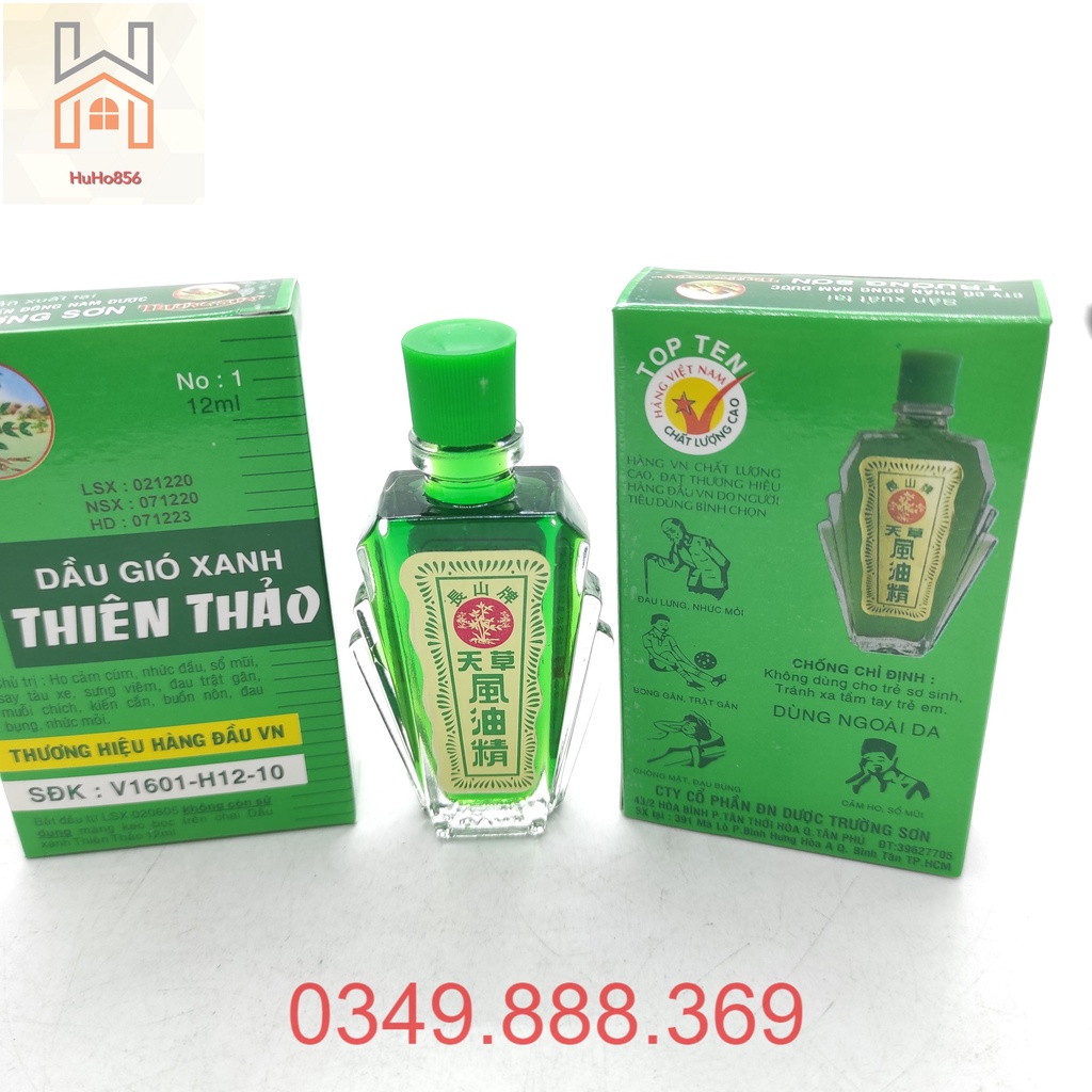 Combo 12 Dầu Gió Xanh Thiên Thảo Lọ 12ml