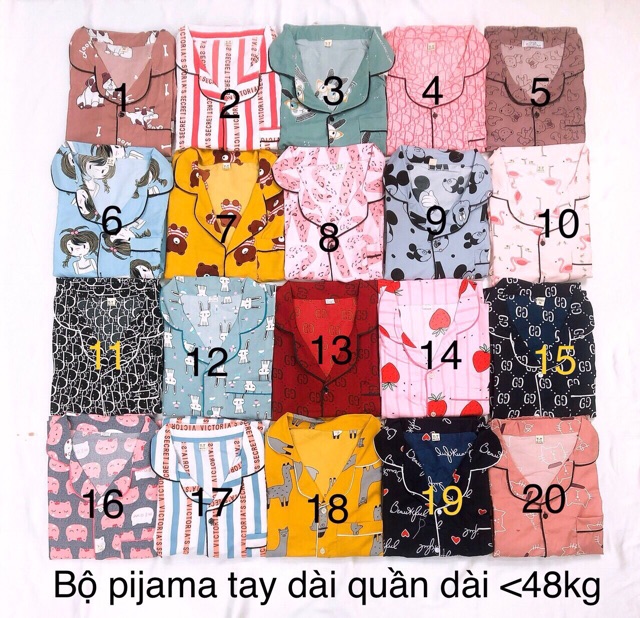 Bộ ngủ pijama tay dài quần dài chất đẹp | WebRaoVat - webraovat.net.vn