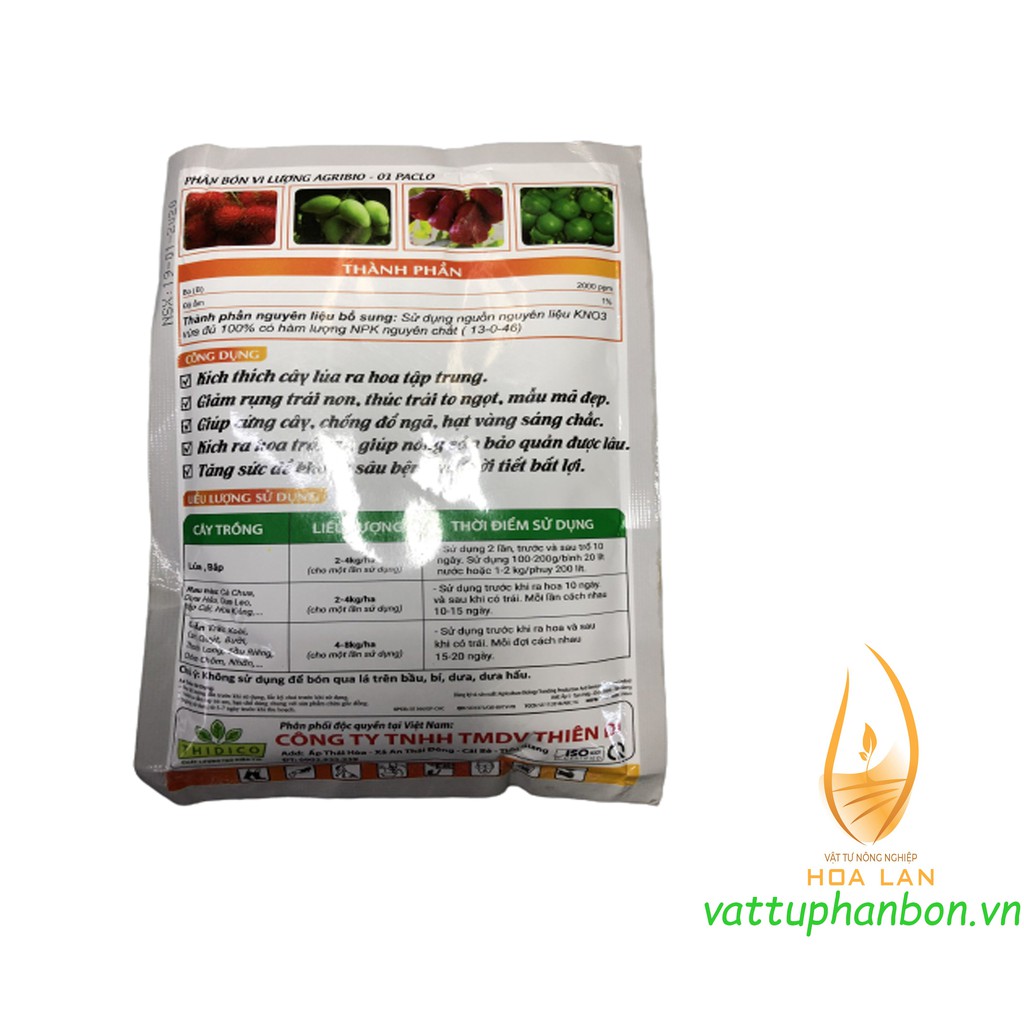 Phân Bón Vi Lượng Agribio - 01 Paclo KNO3 - Kích thích ra hoa tập trung - #278A# 200g