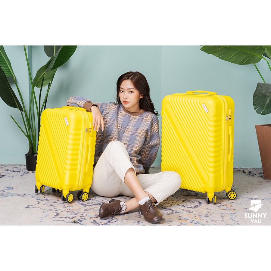 Vali kéo du lịch SUNNY SV05 size 20 - nhựa dẻo ABS, khóa số an toàn