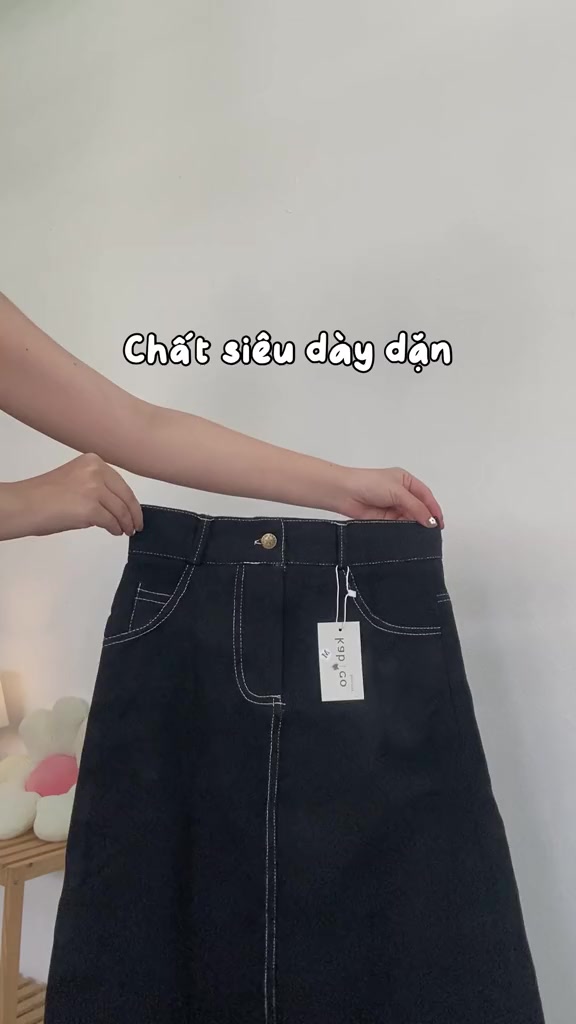 Chân váy jean dài KABICO cạp cao dáng dài qua gối, chân váy bò kaki dài phong cách ulzzang A7 | BigBuy360 - bigbuy360.vn