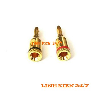 Jack Bắp Chuối Đực Mạ Vàng 4mm (1 cặp đỏ đen)