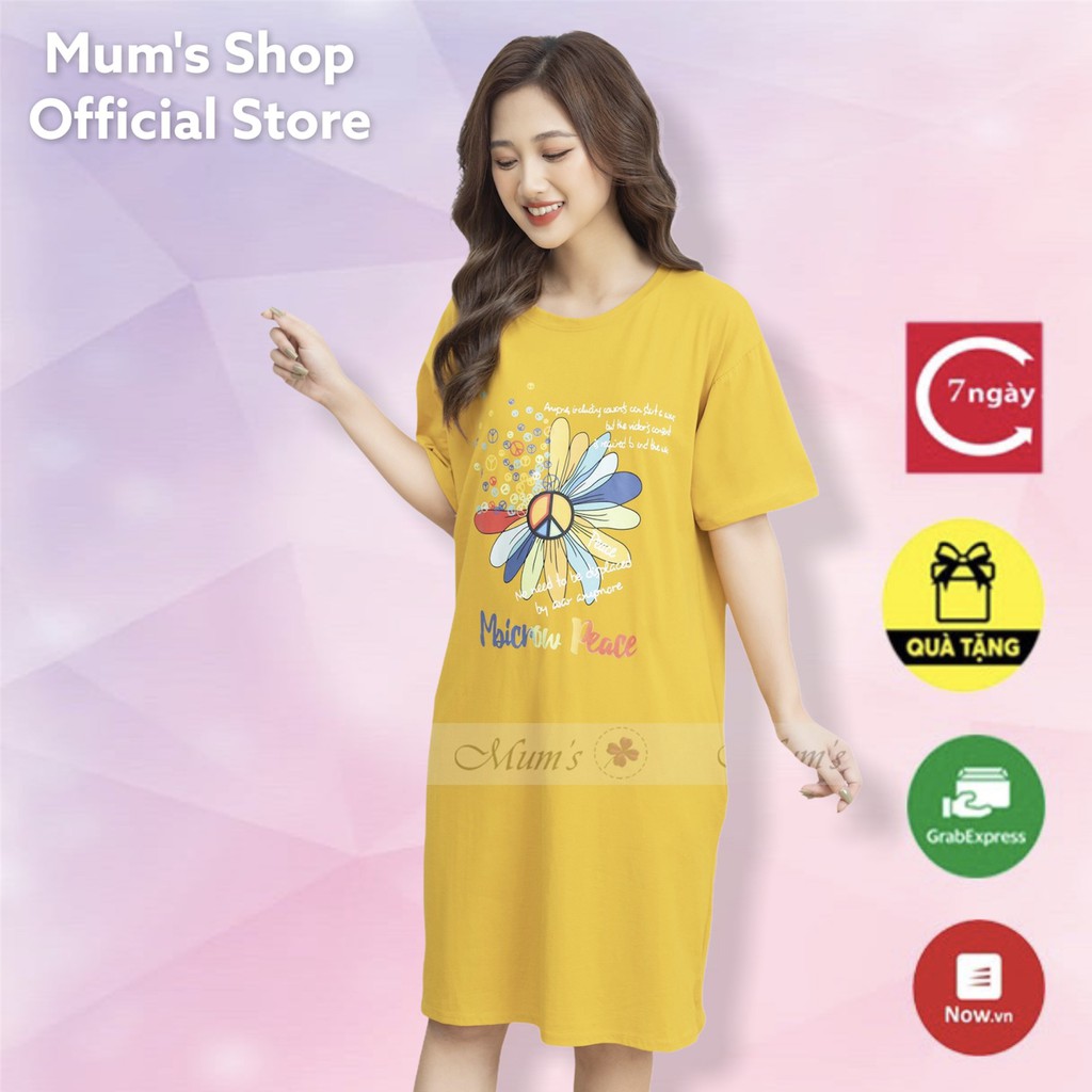 Đầm bầu mùa hè Mum's Shop, váy cotton free size dễ thương FREESHIP  Váy cotton hình bông hoa cá tính nhiều màu