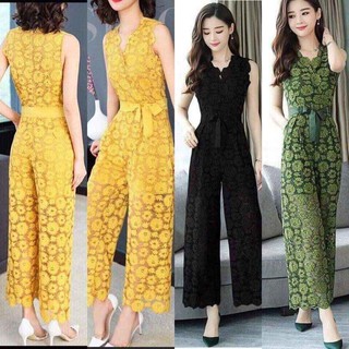 JUMSUIT ĐỒ BAY REN HOA QUẦN ỐNG RỘNG có size lơn XXL - HÀNG NHẬP KHẨU