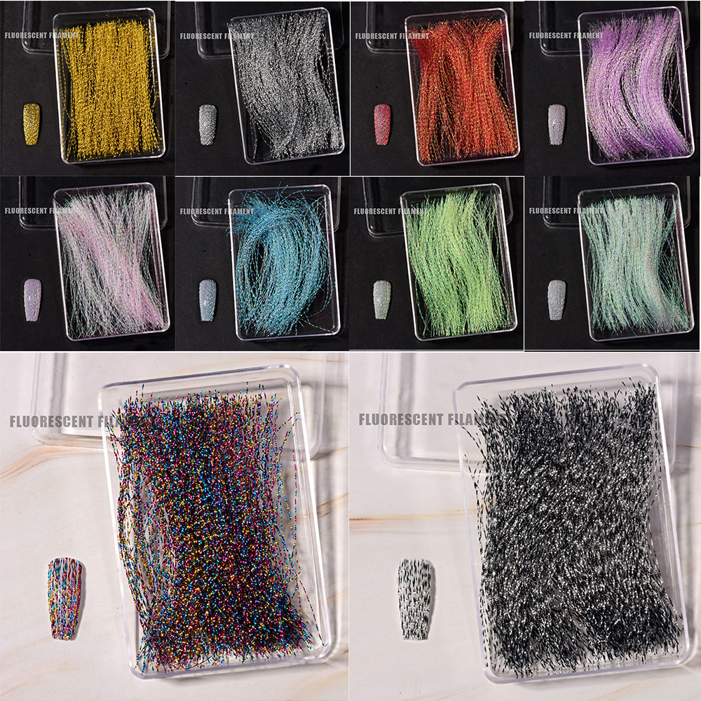 Hộp Dây Dạ Quang Nhiều Màu Trang Trí Móng Tay