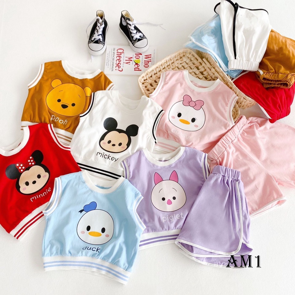(8-18kg) Đồ bộ ba lỗ cho bé hình thú ngộ nghĩnh QATE959