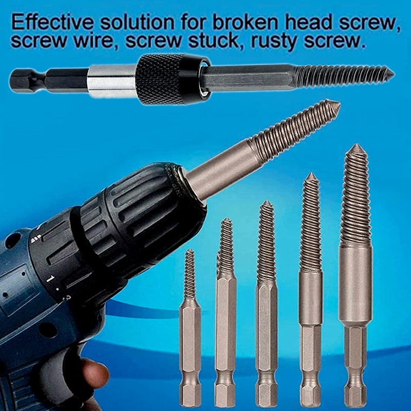 Bộ 6 Đầu Mũi Khoan Và Đinh Vít Bị Hỏng 1 / 4 Tháo Gỡ Nhanh Tiện Lợi