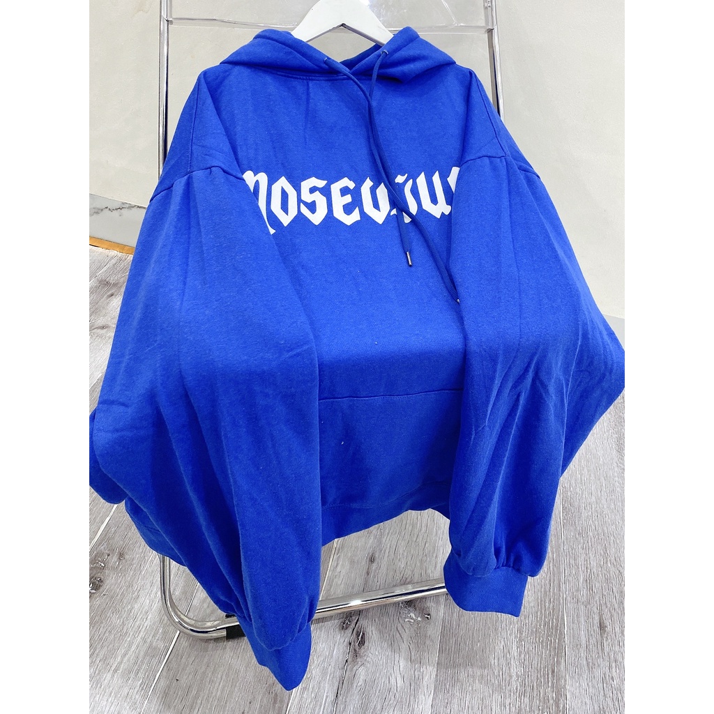 Hooodie Oversize Nam Nữ Chữ Mouse Dáng Rộng Mũ To Màu Xanh Lạ Hot Trend Unisex Uzzlang