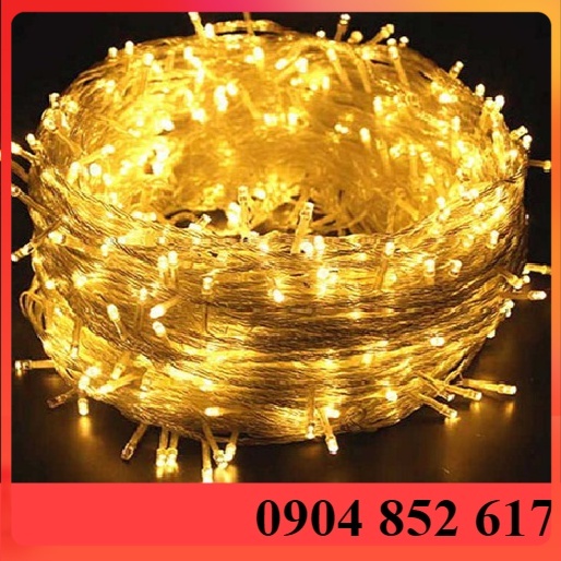 Dây đèn LED trang trí nháy chớp 20m 50m 100m, trắng, vàng, nhiều màu lắp cây, nhà, sân vườn [Hàng loại 1]