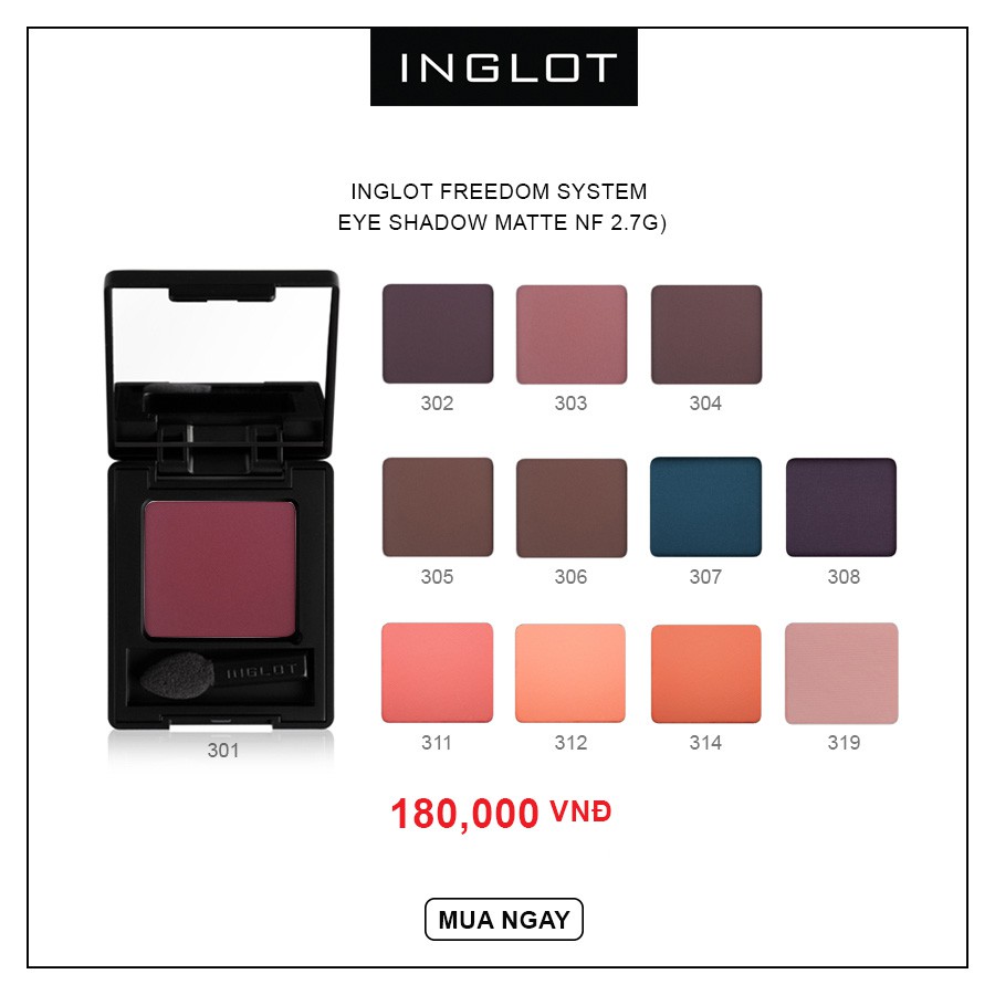 INGLOT - Bộ phấn mắt trang điểm tone màu cam nâu