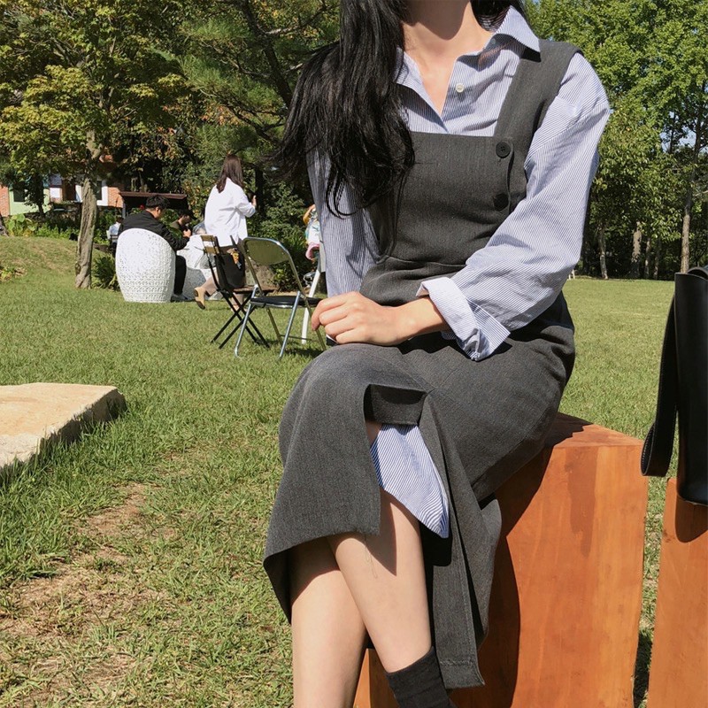 Váy yếm Moran kiểu dáng Hàn Quốc kèm ảnh thật khách mặc (HÀNG SẴN)