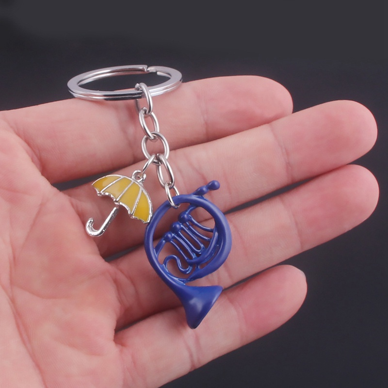 Lanfy 1 Móc khóa hình chiếc kèn màu vàng/xanh dương in chữ How I Met Your Mother