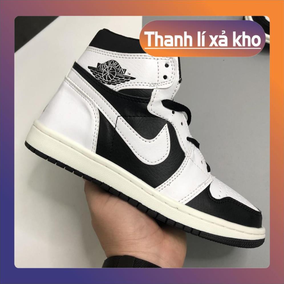 Giày Jordan 1, Giày JD1 High Màu Trắng Đen Cổ Cao, Da Nhăn Cao Cấp, Đế Khâu Nâng Chiều Cao Full Size Nam Nữ | JDD003