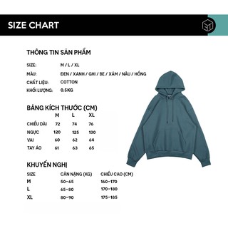 Áo Basic Oversize Hoodie Màu Ghi
