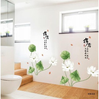 decal dán tường hoa sen