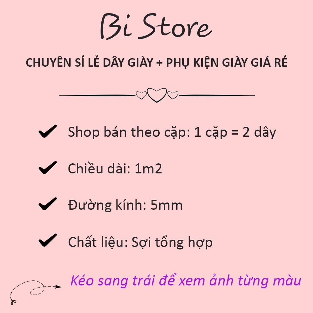 [𝗕𝗮́𝗻 𝘁𝗵𝗲𝗼 𝗰𝗮̣̆𝗽] Dây giày tròn kẻ sọc dài 1m2 dành cho các loại giày thể thao / sneaker [𝗕𝗮̉𝗻𝗴 𝟭𝟵 𝗺𝗮̀𝘂]