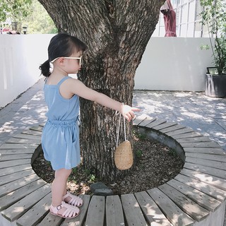 Set bộ thun trơn màu 2 dây cho bé gái