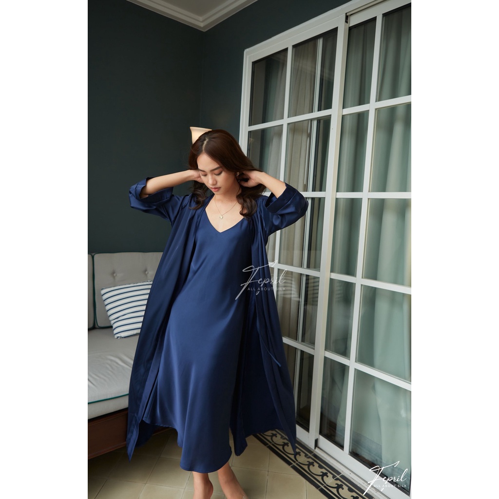 Đầm lụa trơn dài FEPRIL Bias Cut long dress