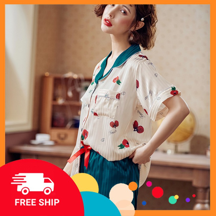 [FreeShip] Pijama Lụa Cao Cấp✯Đồ Mặc Nhà Đồ Bộ Mặc Nhà Chất Lụa Siêu Mềm Siêu Mịn - Sillk