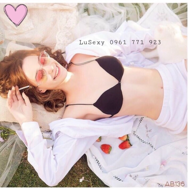 Áo lót  mỏng dây mảnh sợi bún mềm đẹp chất cotton mát dễ chịu - Áo bra cài trước giá siêu rẻ màu đen màu trắng đi biển | BigBuy360 - bigbuy360.vn