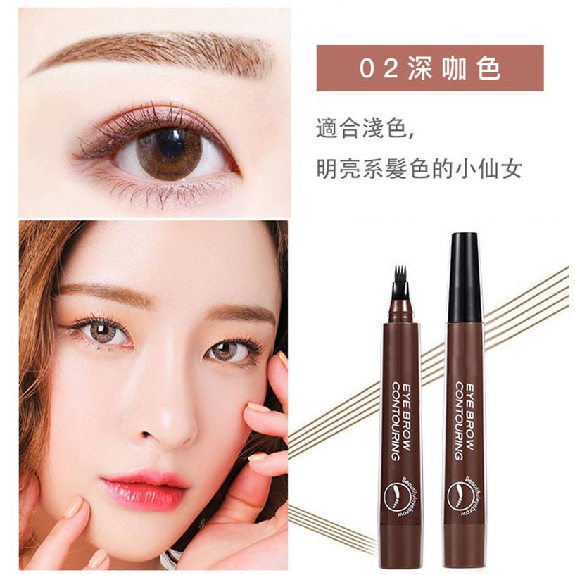 Bút kẻ lông mày đầu 4 chấu lâu trôi chống thấm nước