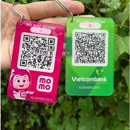 Móc khoá mica in mã QR code STK ngân.hàng cá nhân doanh nghiệp