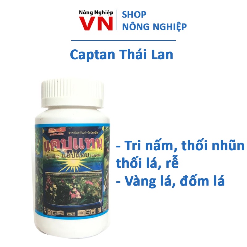 Thuôc tri thối nhũn, nấm thối lá, rễ cho cây trồng Captan 50gram - Thái Lan