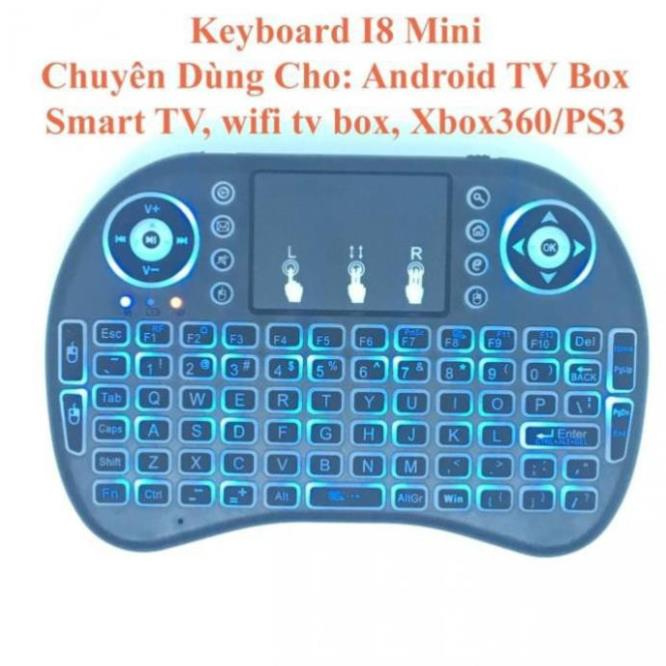 Bàn Phím Không Dây i8 Mini UKB500 Có Đèn Led Dùng Cho Android TV Box, Smart TV, Laptop