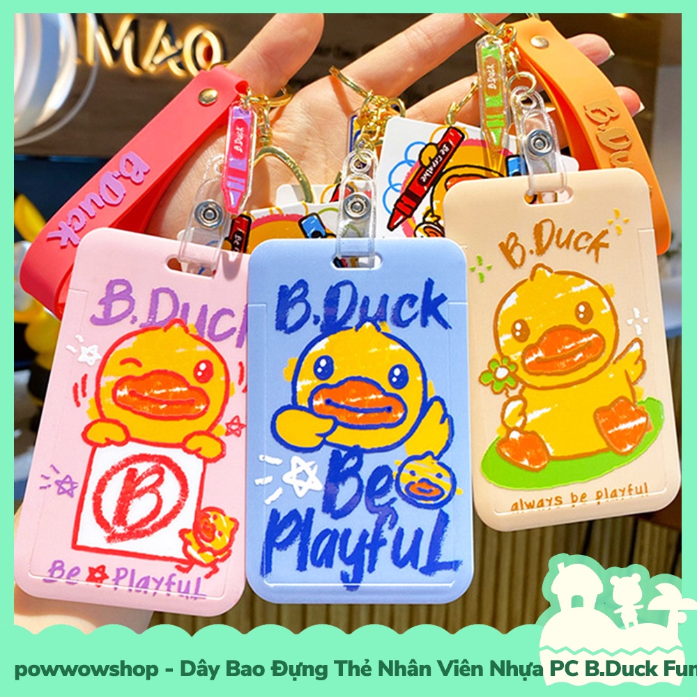 [Sẵn VN - Hỏa Tốc] Dây Móc Khóa Bao Đựng Thẻ Nhân Viên Nhựa PC+Acrylic Mẫu B.Duck Vịt Vàng Vui Nhộn