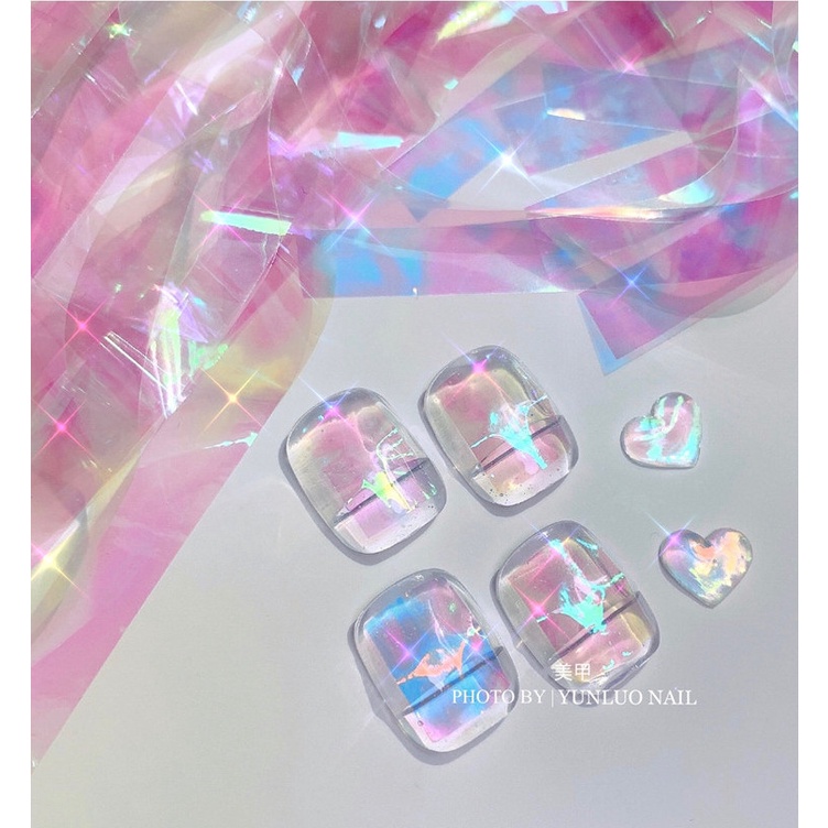 Sợi kim tuyến ánh 7 màu ẩn gel trang trí móng, chuyên dùng làm nail