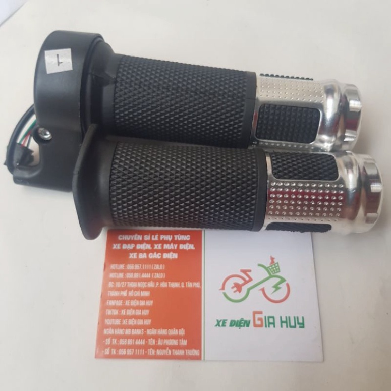 TAY GA XE ĐẠP ĐIỆN KHÔNG NÚT MÀU XE ĐẠP ĐIỆN GIA HUY